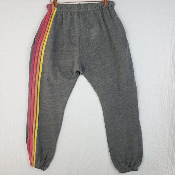 Aviator Nation 5 Stripe Sweatpants in Heather Gray Distressed size S - Picture 10 of 16